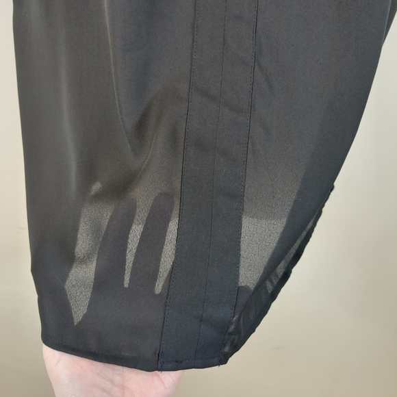 Fortune And Ivy Women's Helina Mixed Material Black Blouse NWT , Size L - Picture 2 of 9